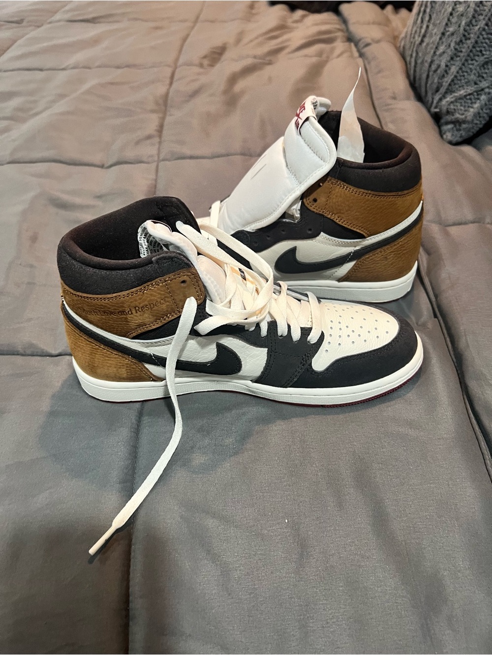 Nike Air Jordan 1 Retro High OG "Love Letter" White, Black & Brown Women size 9